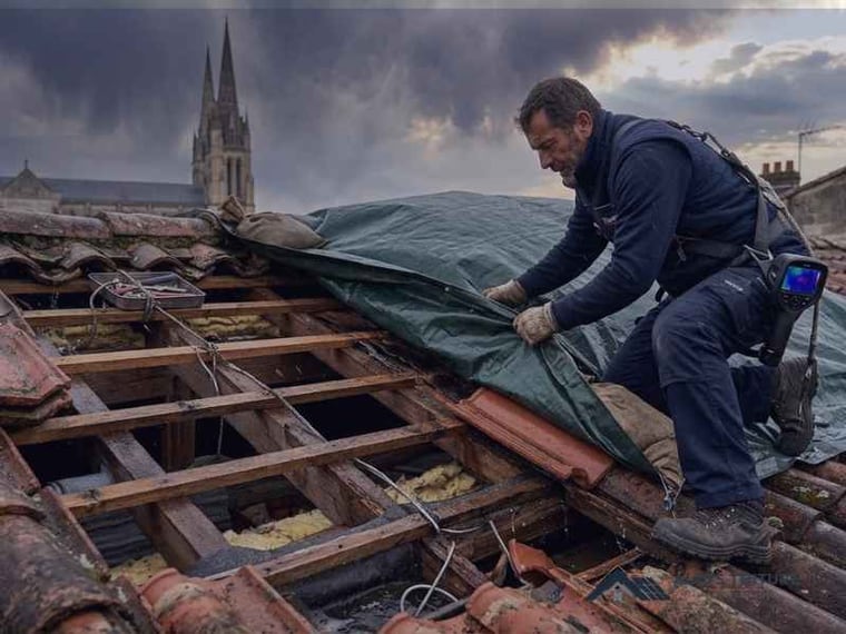 Urgence fuite de toiture — chantier Altys Toiture à Blanquefort